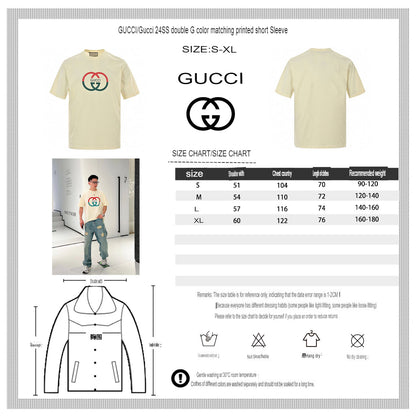T-shirt crème Gucci à motif GG entrelacé