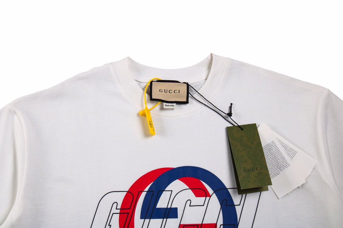 T-shirt Gucci à motif GG entrelacé - Blanc