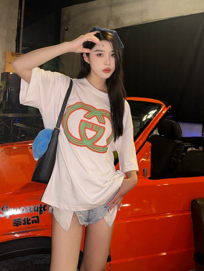 T-shirt Gucci multicolore à logo G entrelacé