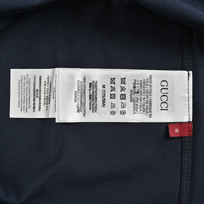 T-shirt Gucci bleu marine avec écusson logo vertical
