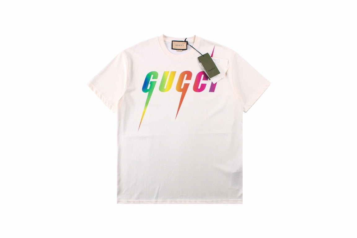 T-shirt Gucci Rainbow Lightning (blanc)