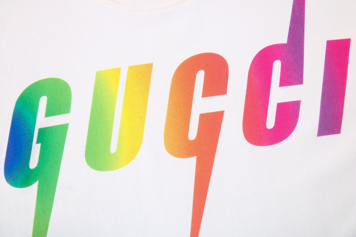 T-shirt Gucci Rainbow Lightning (blanc)