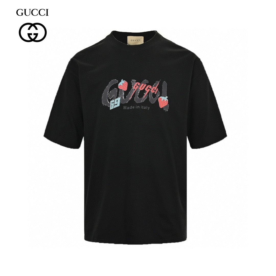 T-shirt Gucci à logo fraise (noir)
