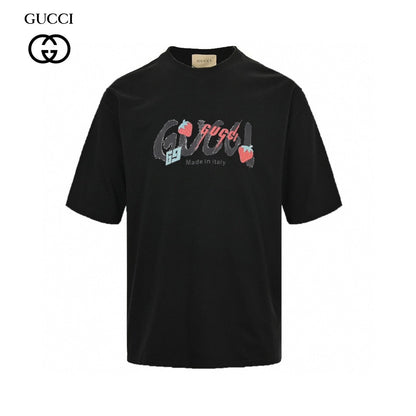 T-shirt Gucci à logo fraise (noir)