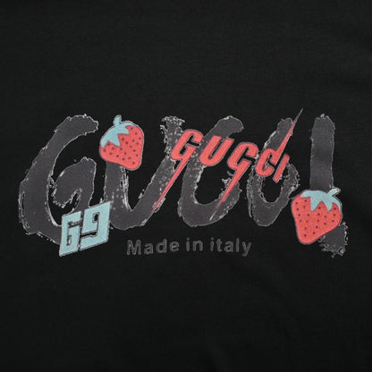 T-shirt Gucci à logo fraise (noir)