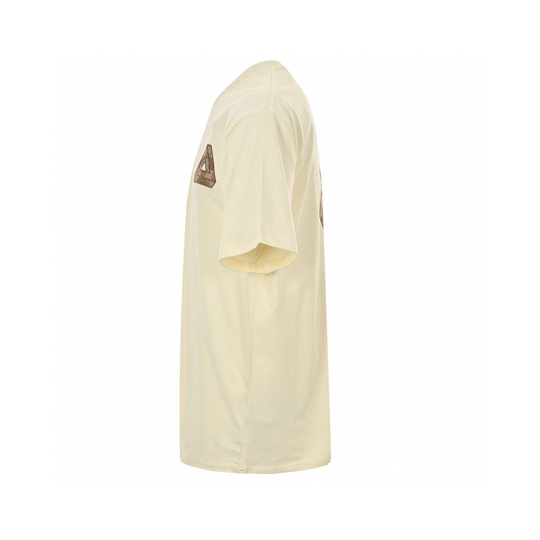 T-shirt beige Gucci à logo triangulaire