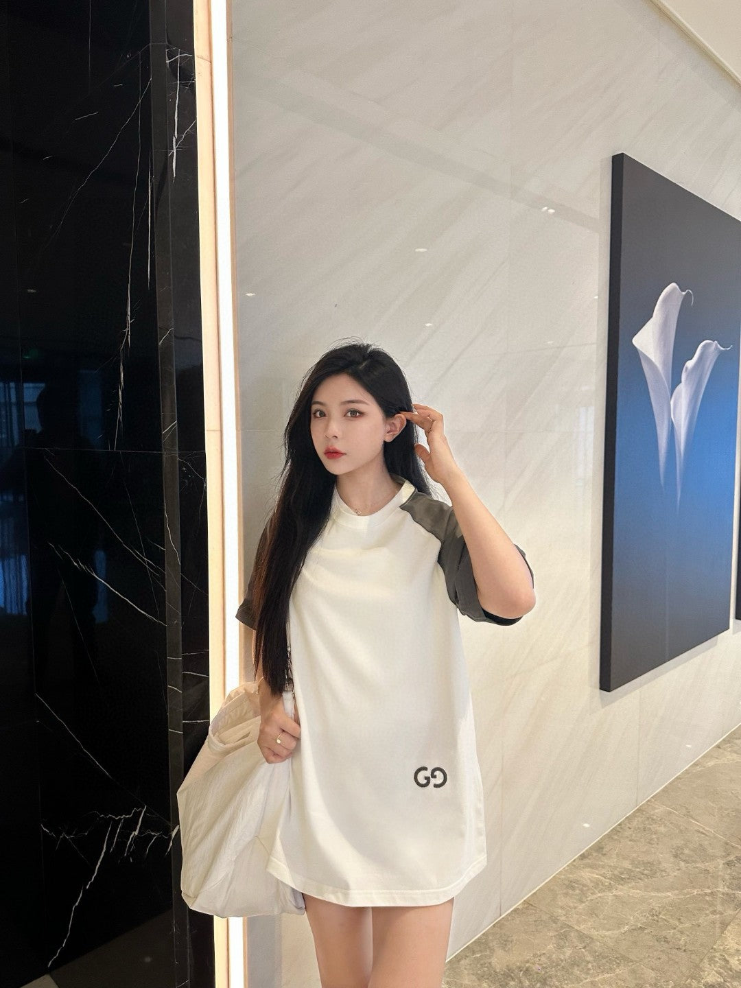 T-shirt bicolore Gucci avec logo GG