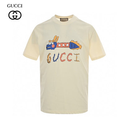 T-shirt blanc Gucci à motif dragon