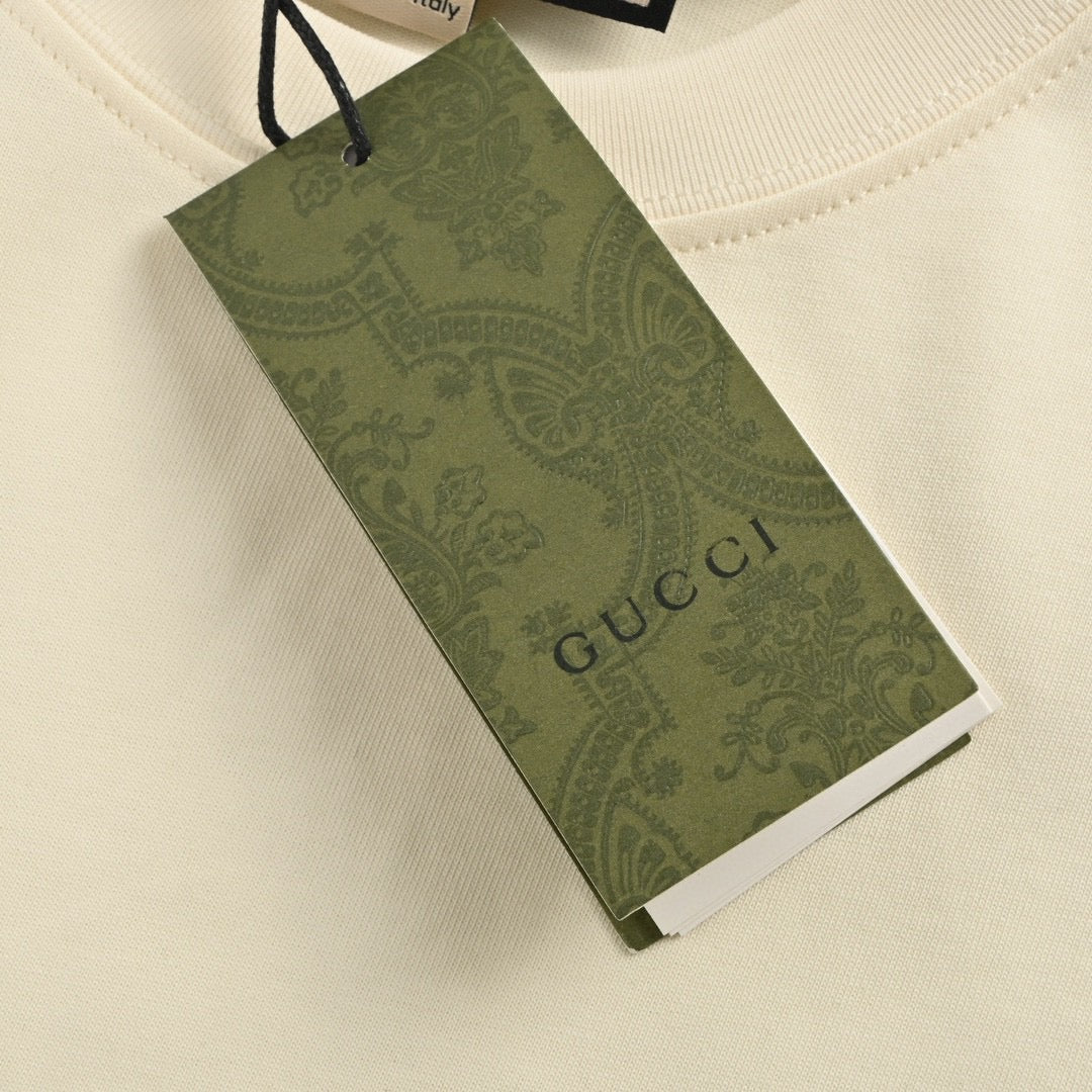 T-shirt blanc Gucci à motif dragon