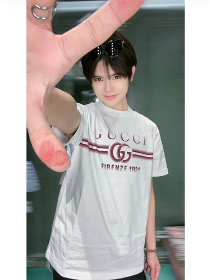 T-shirt blanc Gucci avec logo Firenze 1921