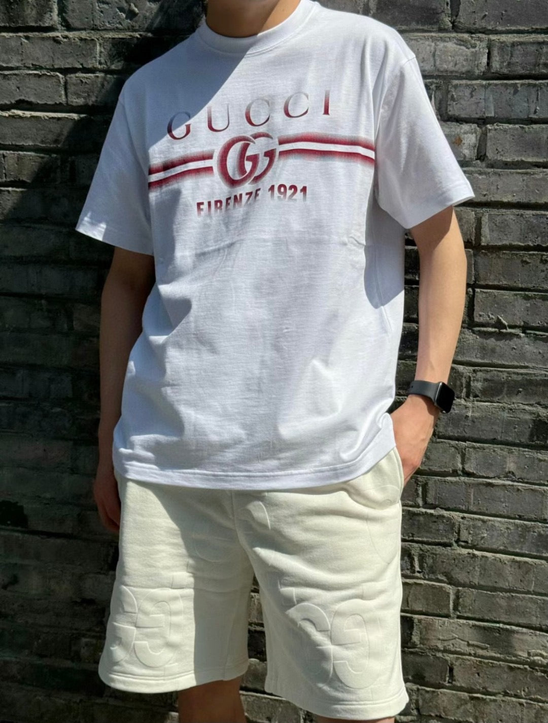 T-shirt blanc Gucci avec logo Firenze 1921
