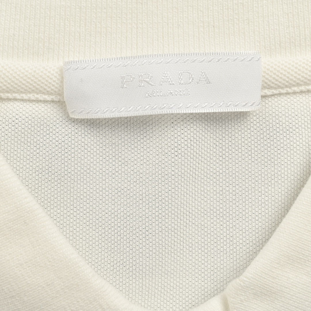 Polo blanc classique Prada