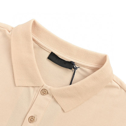 Polo beige à écusson logo Prada