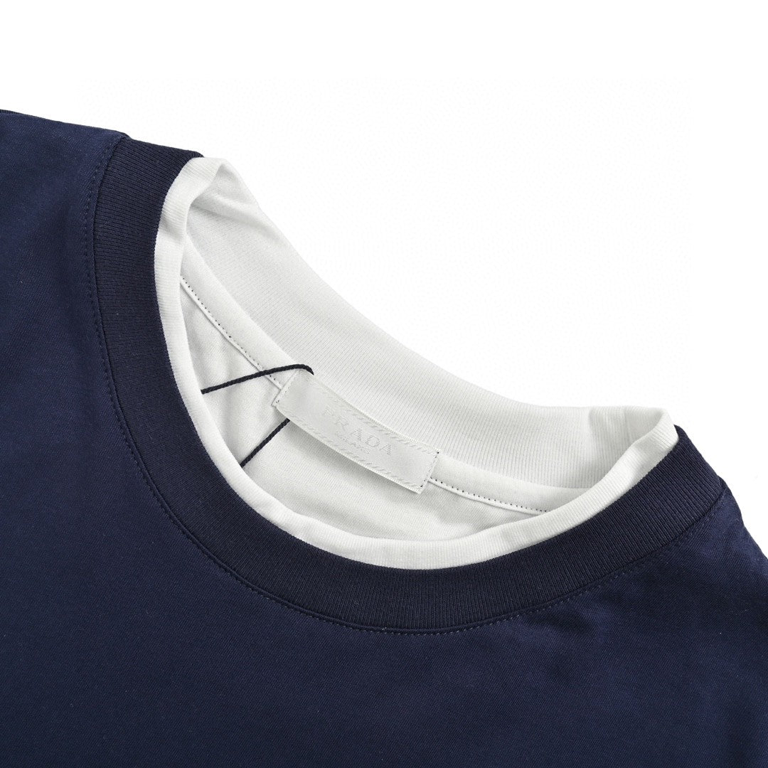 T-shirt Prada bleu marine double couche