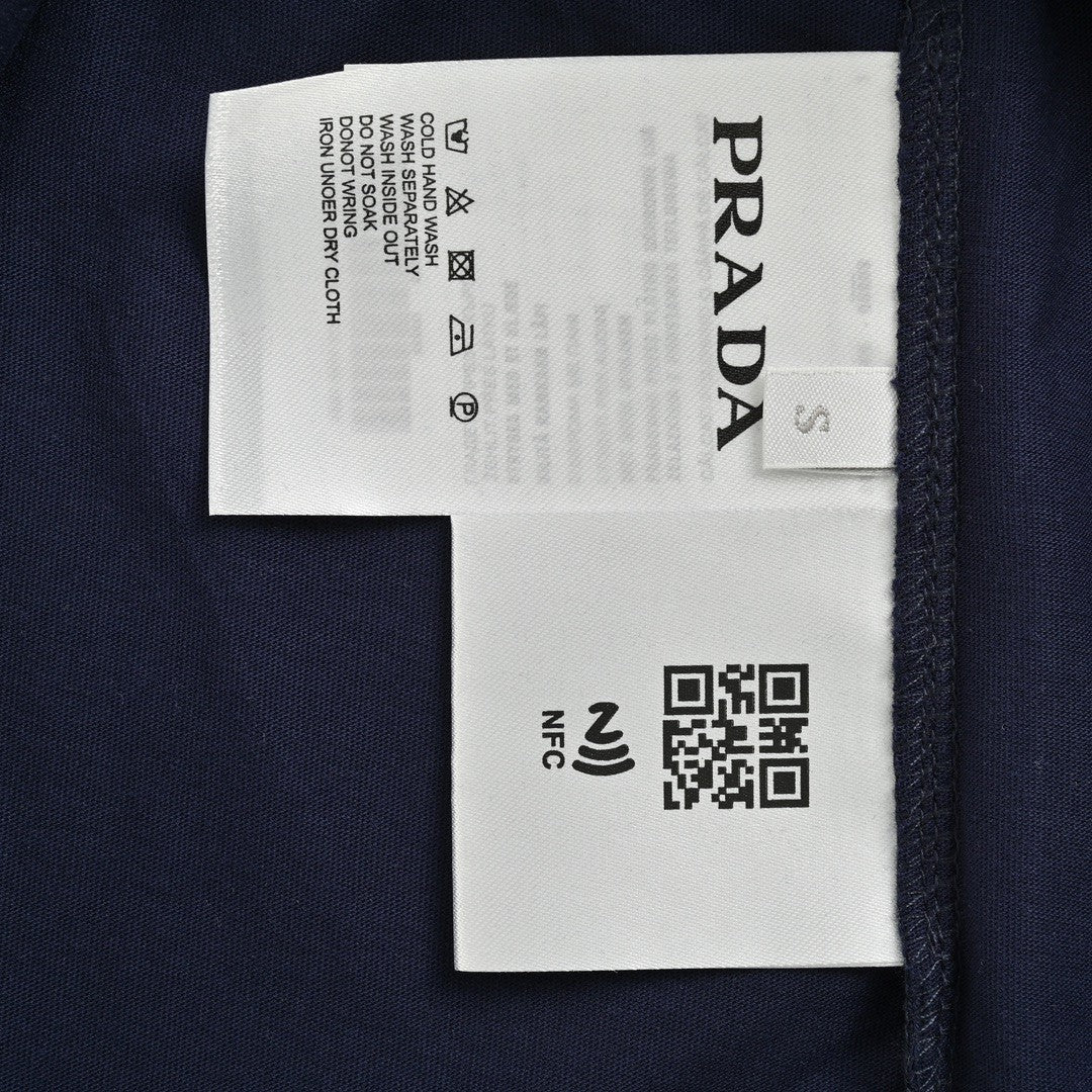 T-shirt Prada bleu marine double couche
