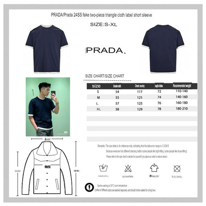 T-shirt Prada bleu marine double couche