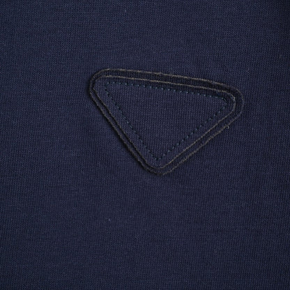 T-shirt Prada bleu marine à bordures contrastées
