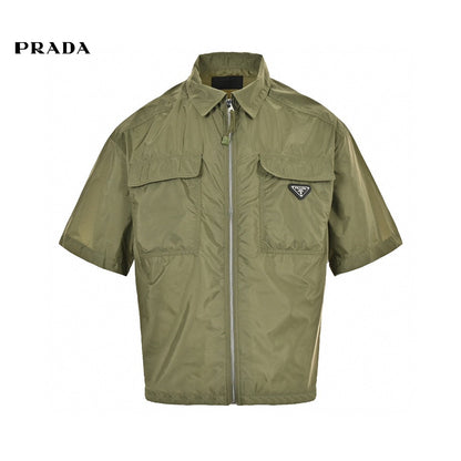 Veste Prada vert olive à manches courtes