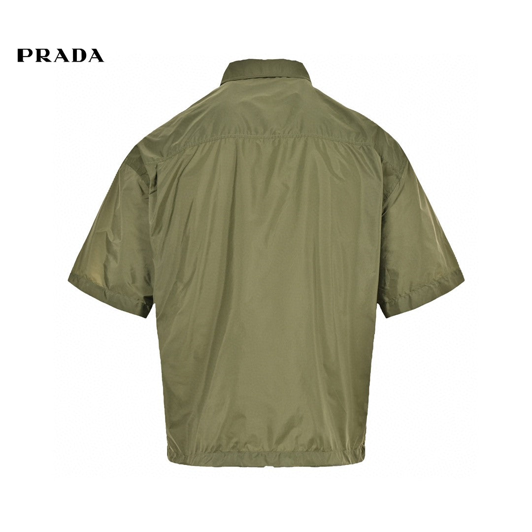 Veste Prada vert olive à manches courtes