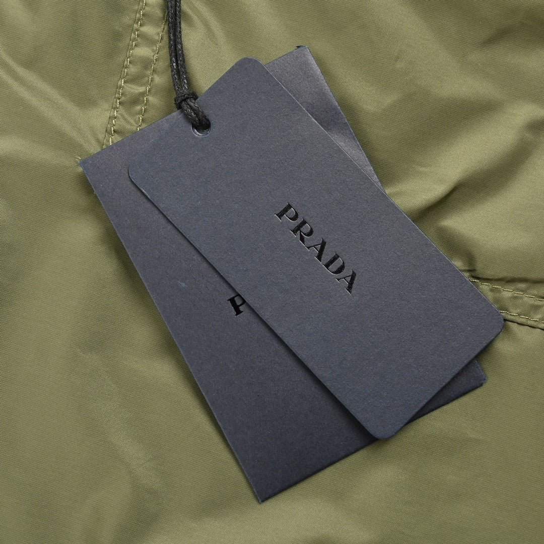 Veste Prada vert olive à manches courtes
