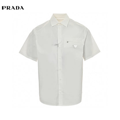 Chemise Prada à manches courtes boutonnée (blanche)