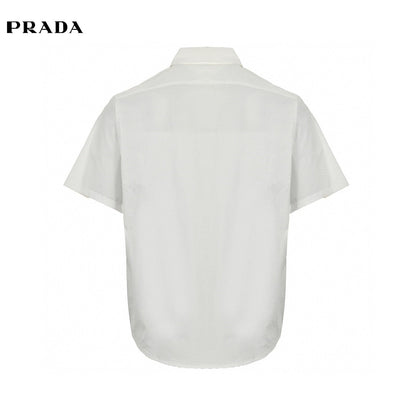 Chemise Prada à manches courtes boutonnée (blanche)