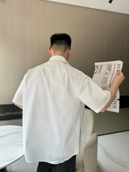 Chemise Prada à manches courtes boutonnée (blanche)