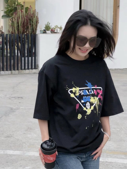 T-shirt Prada - Logo éclaboussures de peinture