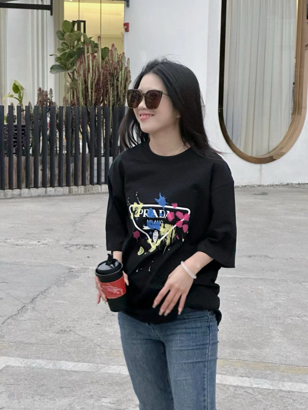 T-shirt Prada - Logo éclaboussures de peinture