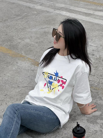 T-shirt Prada - Logo éclaboussures de peinture