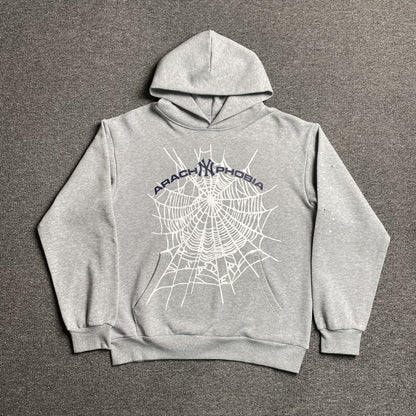 SP5DER ARACH NY PHOBIA HOODIE GRIS CENDRE