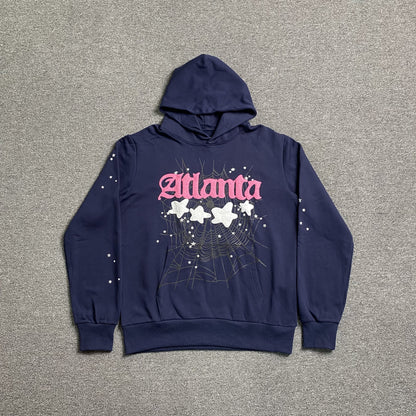 Sweat à capuche SP5DER ATLANTA bleu marine