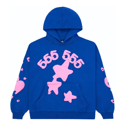 SP5DER BELUGA SWEAT À CAPUCHE BLEU