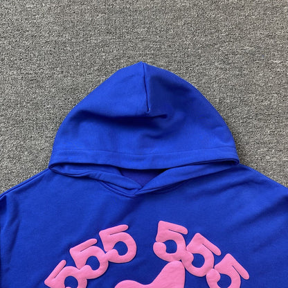 SP5DER BELUGA SWEAT À CAPUCHE BLEU