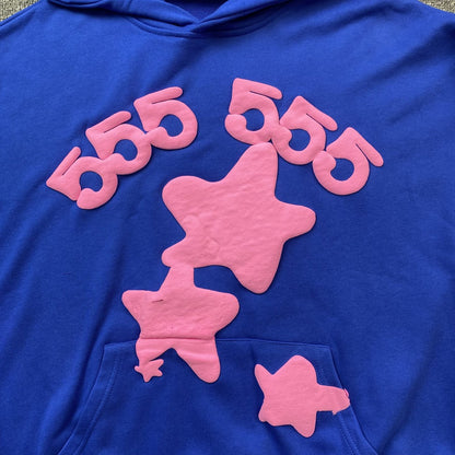 SP5DER BELUGA SWEAT À CAPUCHE BLEU