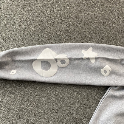 SP5DER BELUGA SWEAT À CAPUCHE GRIS CHINÉ 