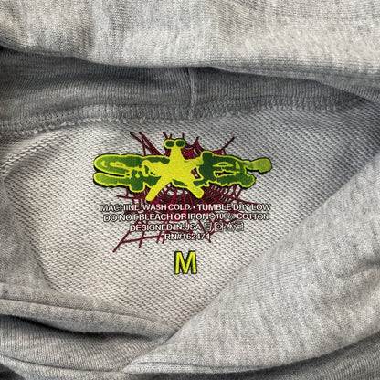 SP5DER BELUGA SWEAT À CAPUCHE GRIS CHINÉ 