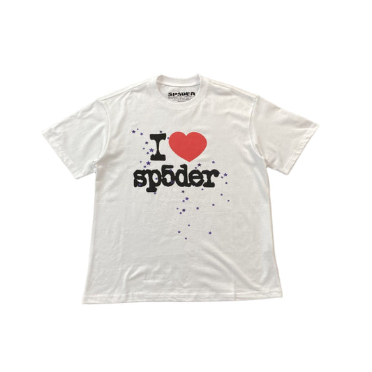 T-shirt blanc SP5DER « J'AIME SP5DER »