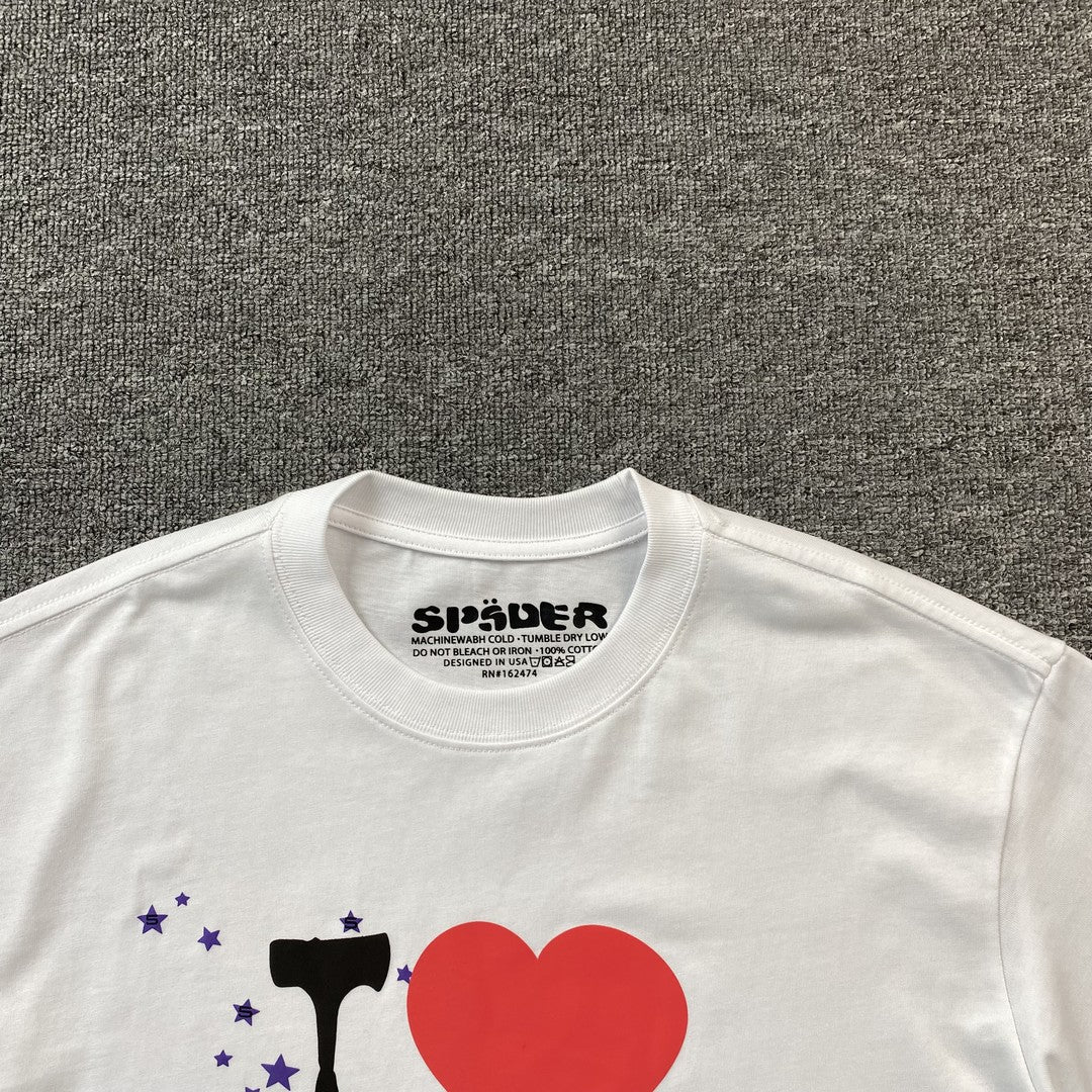 T-shirt blanc SP5DER « J'AIME SP5DER »