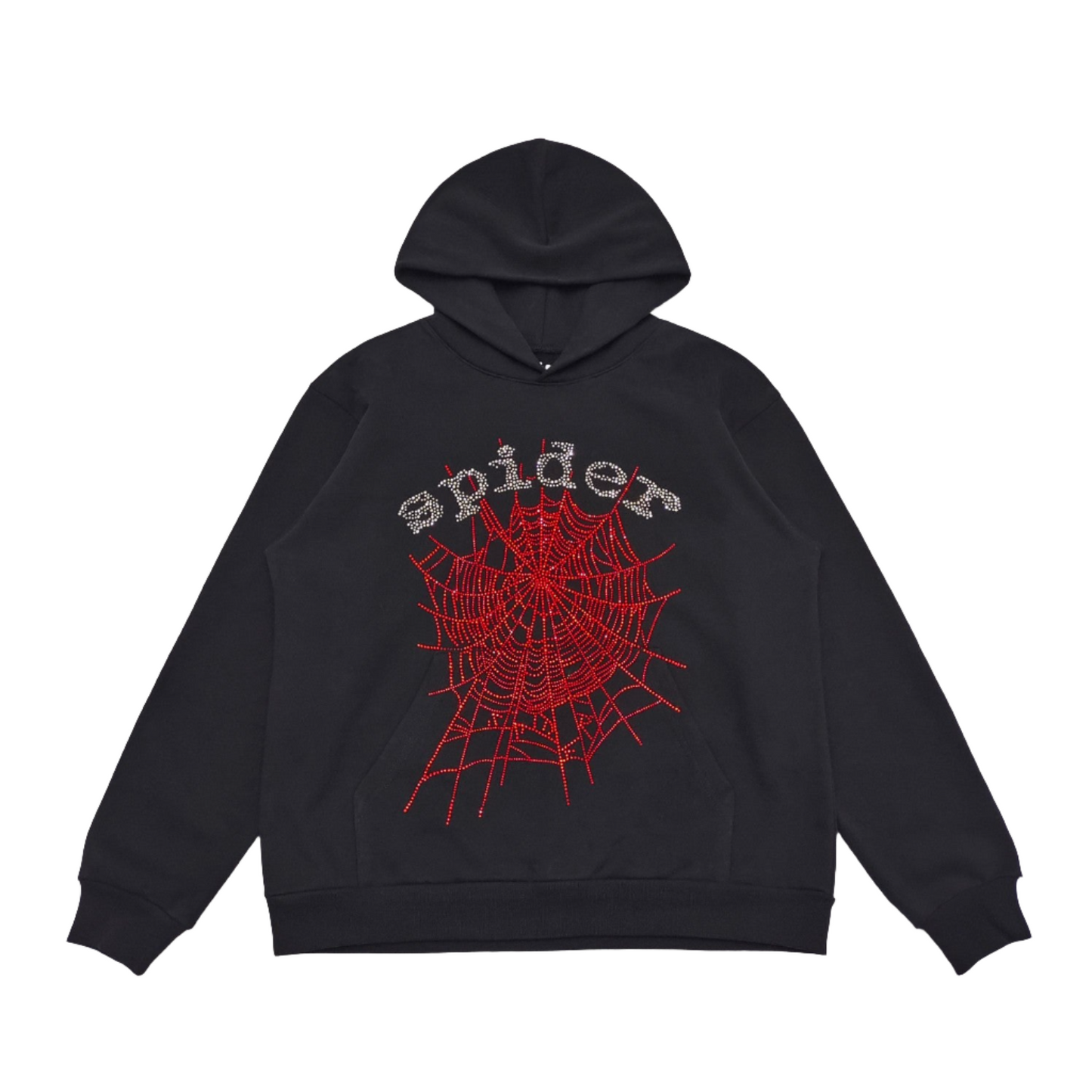 SP5DER OG SWEAT À CAPUCHE AVEC LOGO STRASS NOIR
