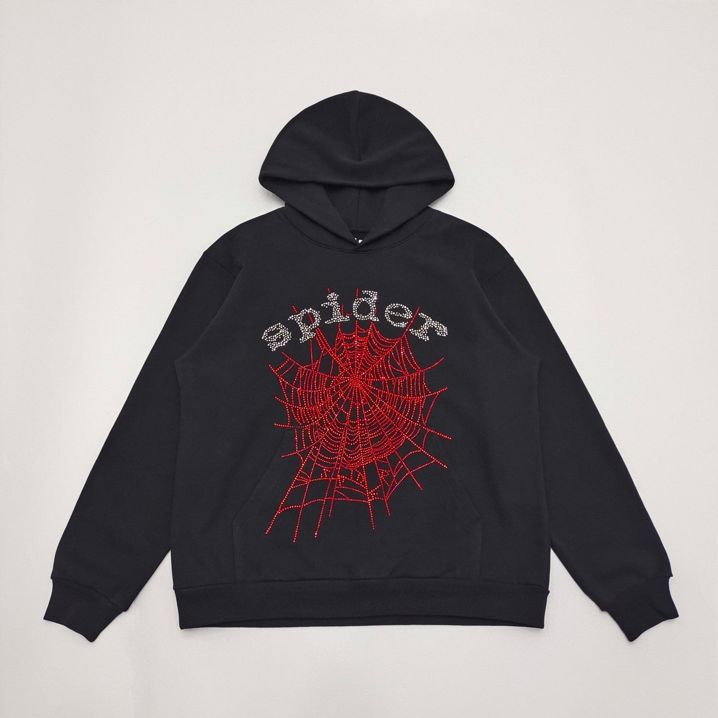 SP5DER OG SWEAT À CAPUCHE AVEC LOGO STRASS NOIR