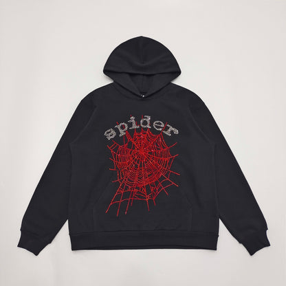SP5DER OG SWEAT À CAPUCHE AVEC LOGO STRASS NOIR