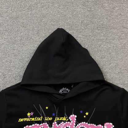 SP5DER P*NK V2 SWEAT À CAPUCHE NOIR