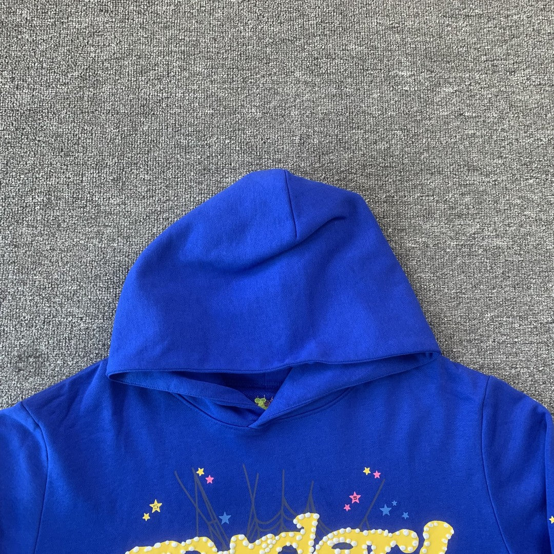 SP5DER TC SWEAT À CAPUCHE BLEU