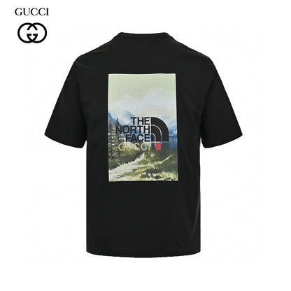 T-shirt The North Face x Gucci à imprimé nature (noir)