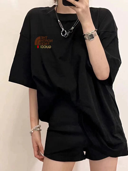 T-shirt The North Face x Gucci à imprimé nature (noir)