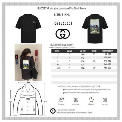 T-shirt The North Face x Gucci à imprimé nature (noir)