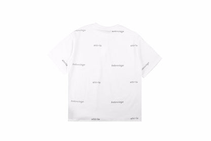 T-shirt Balenciaga à logo imprimé intégral - Blanc