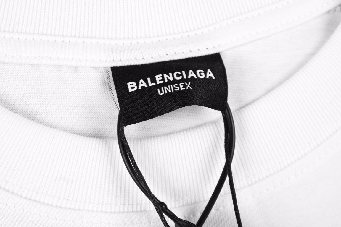 T-shirt Balenciaga à logo imprimé intégral - Blanc
