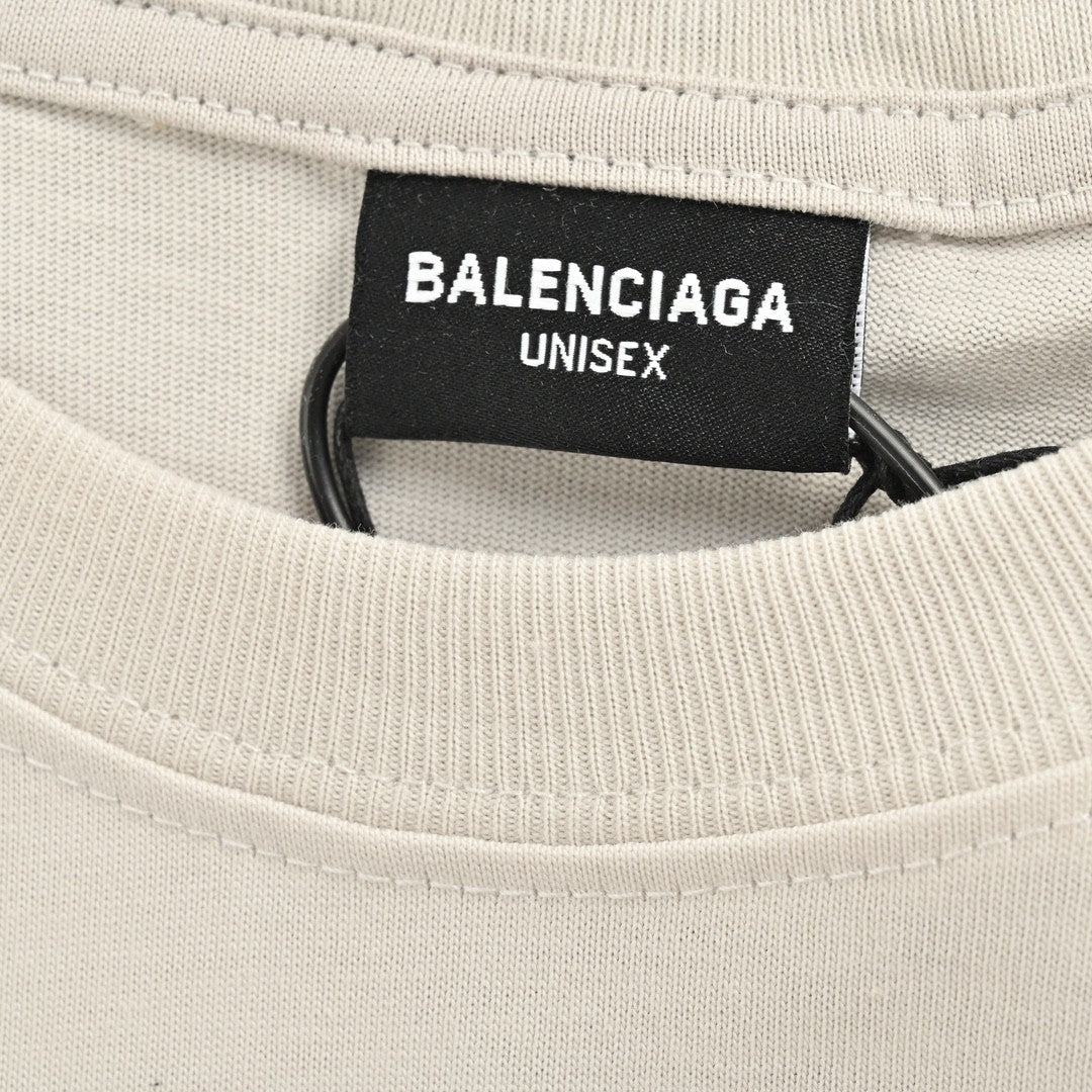 T-shirt beige Balenciaga à motif abstrait